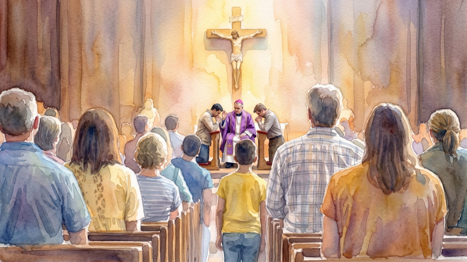 Parishioners at Mass in church